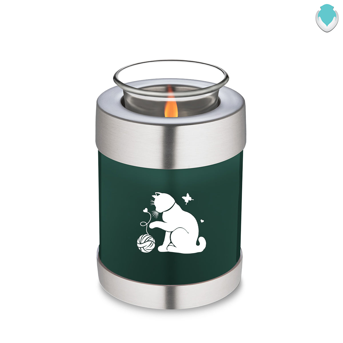 Candle Holder Embrace Green Pet Fun Cat Cremation Urn