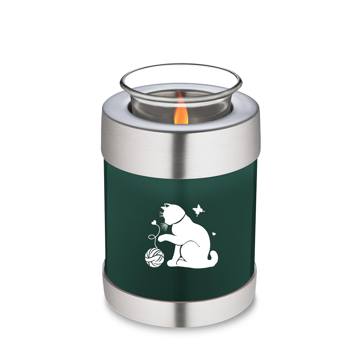 Candle Holder Embrace Green Pet Fun Cat Cremation Urn