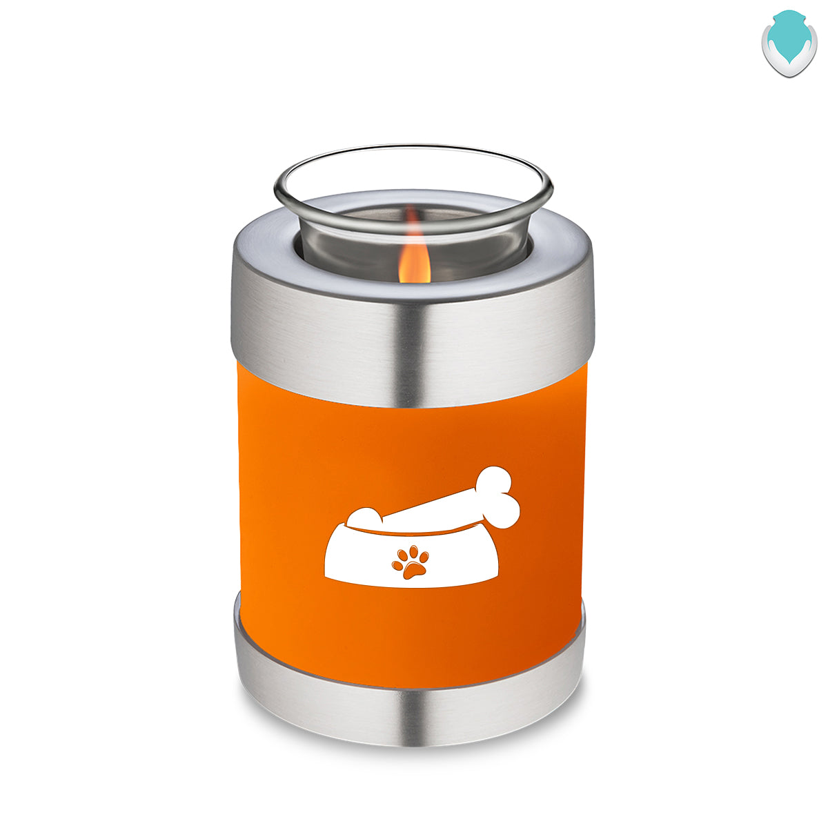 Candle Holder Embrace Burnt Orange Pet Dog Bone Cremation Urn