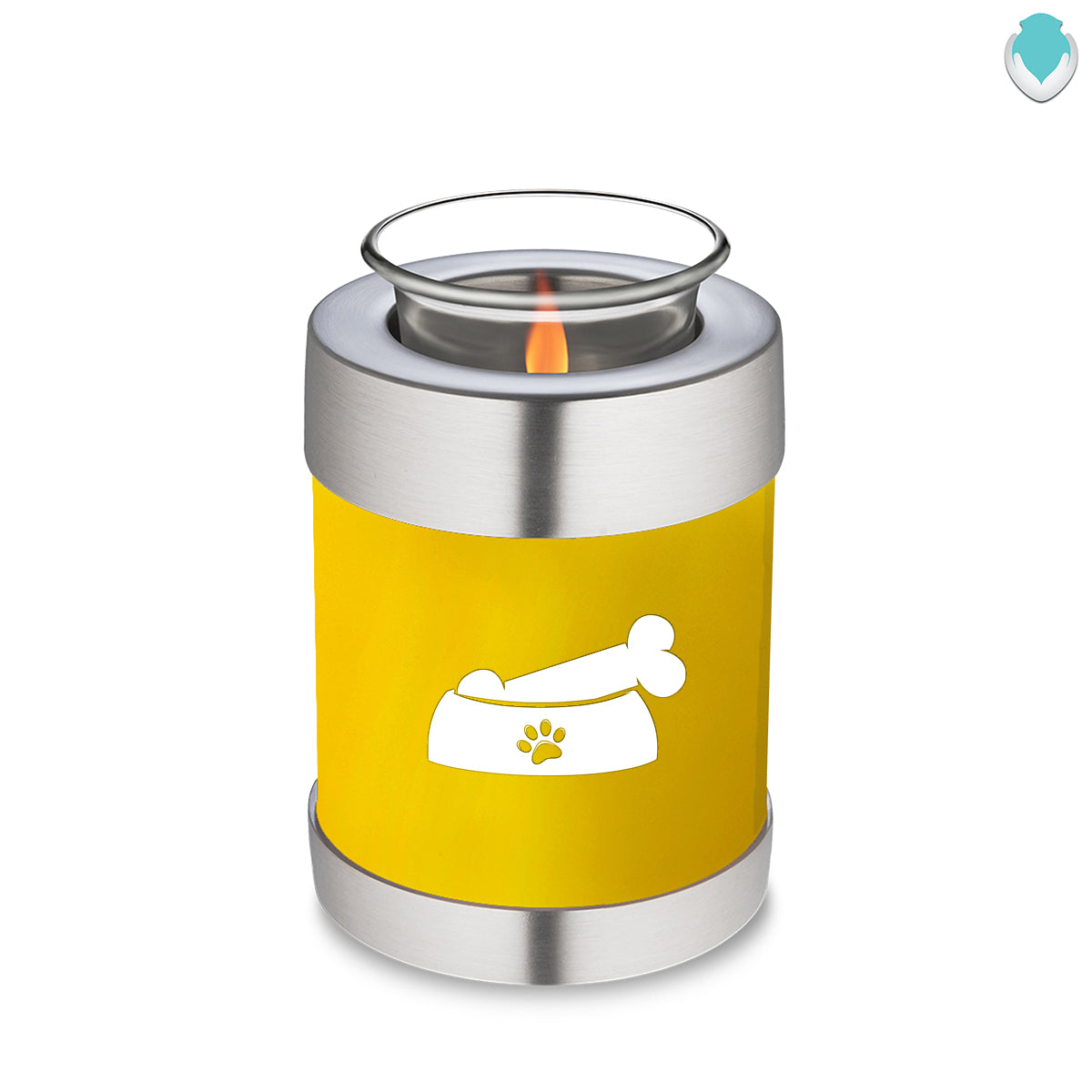 Candle Holder Embrace Yellow Pet Dog Bone Cremation Urn