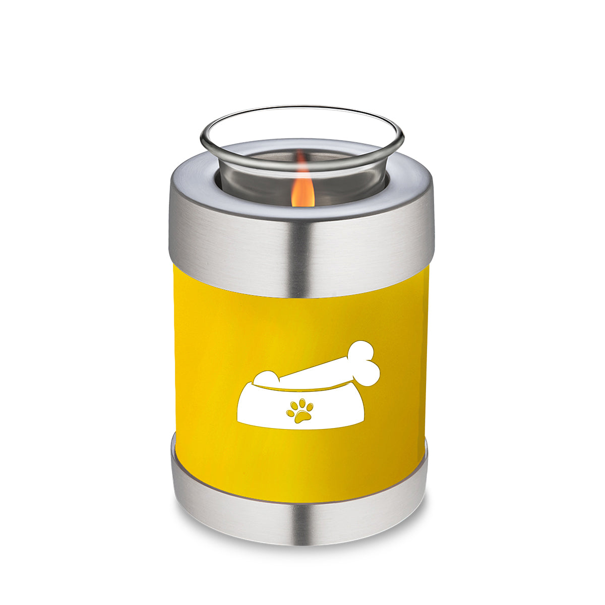 Candle Holder Embrace Yellow Pet Dog Bone Cremation Urn