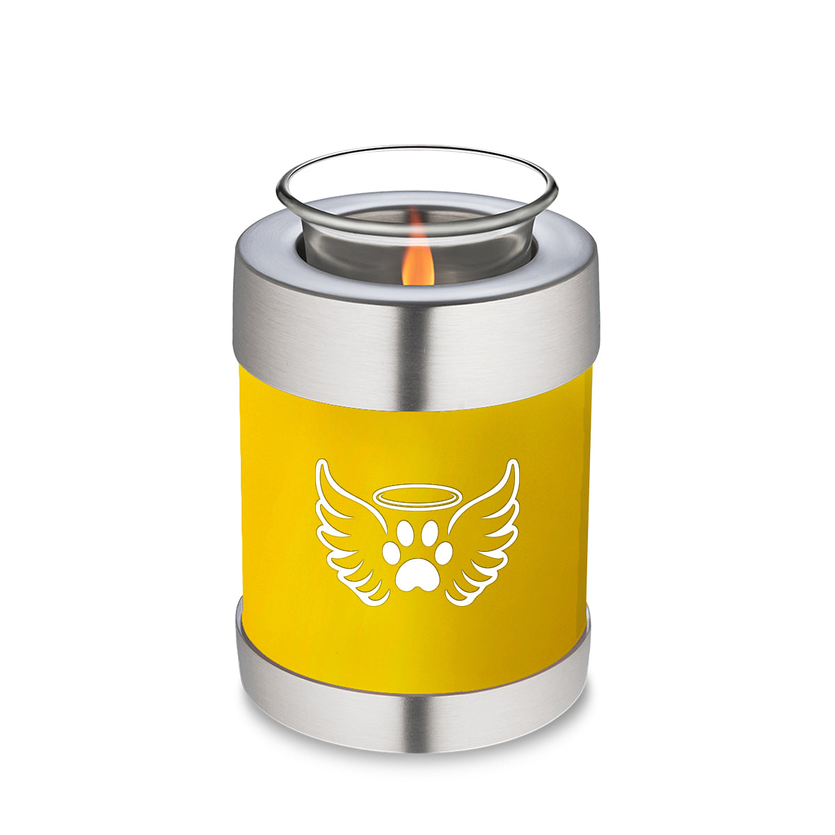 Candle Holder Embrace Yellow Pet Angel Wings Cremation Urn