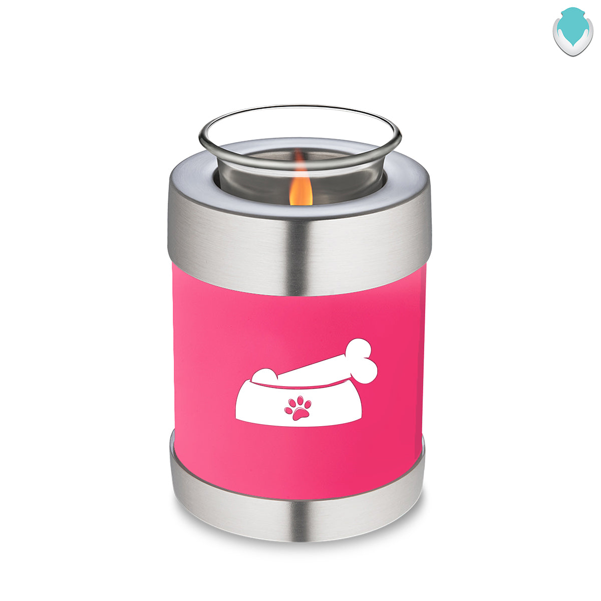 Candle Holder Embrace Bright Pink Pet Dog Bone Cremation Urn