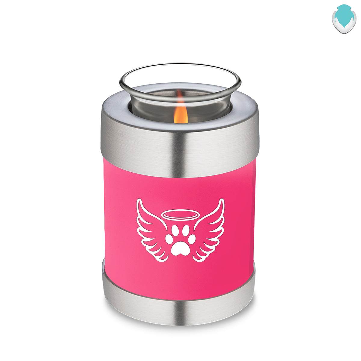 Candle Holder Embrace Bright Pink Pet Angel Wings Cremation Urn