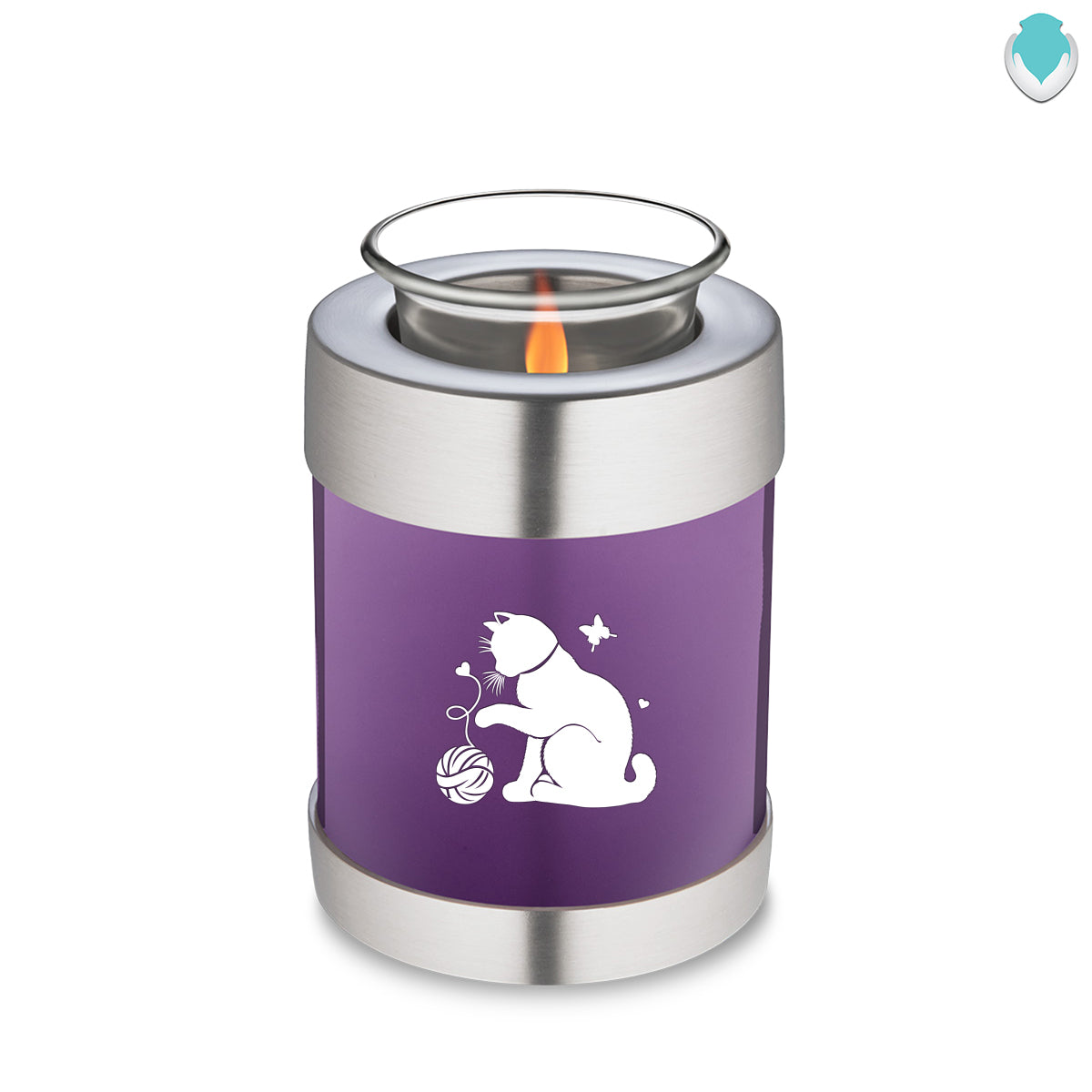 Candle Holder Embrace Purple Pet Fun Cat Cremation Urn