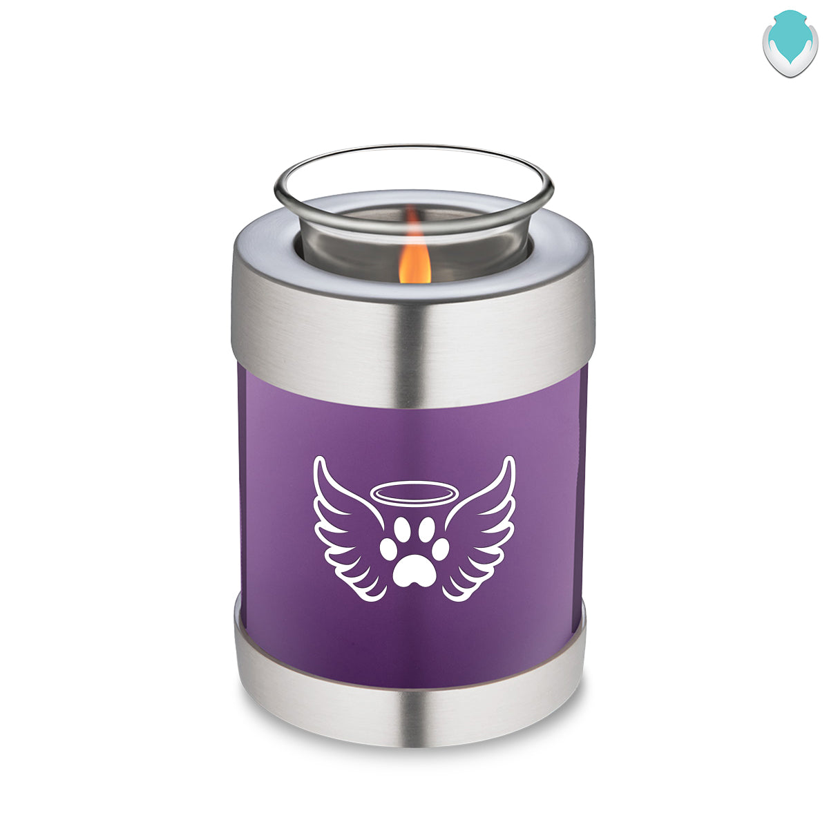 Candle Holder Embrace Purple Pet Angel Wings Cremation Urn