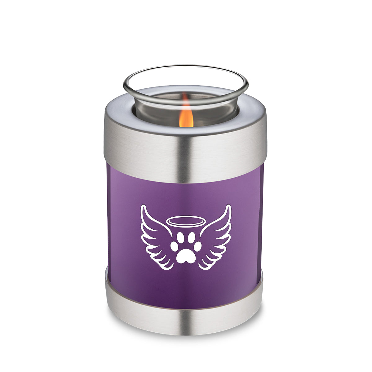 Candle Holder Embrace Purple Pet Angel Wings Cremation Urn