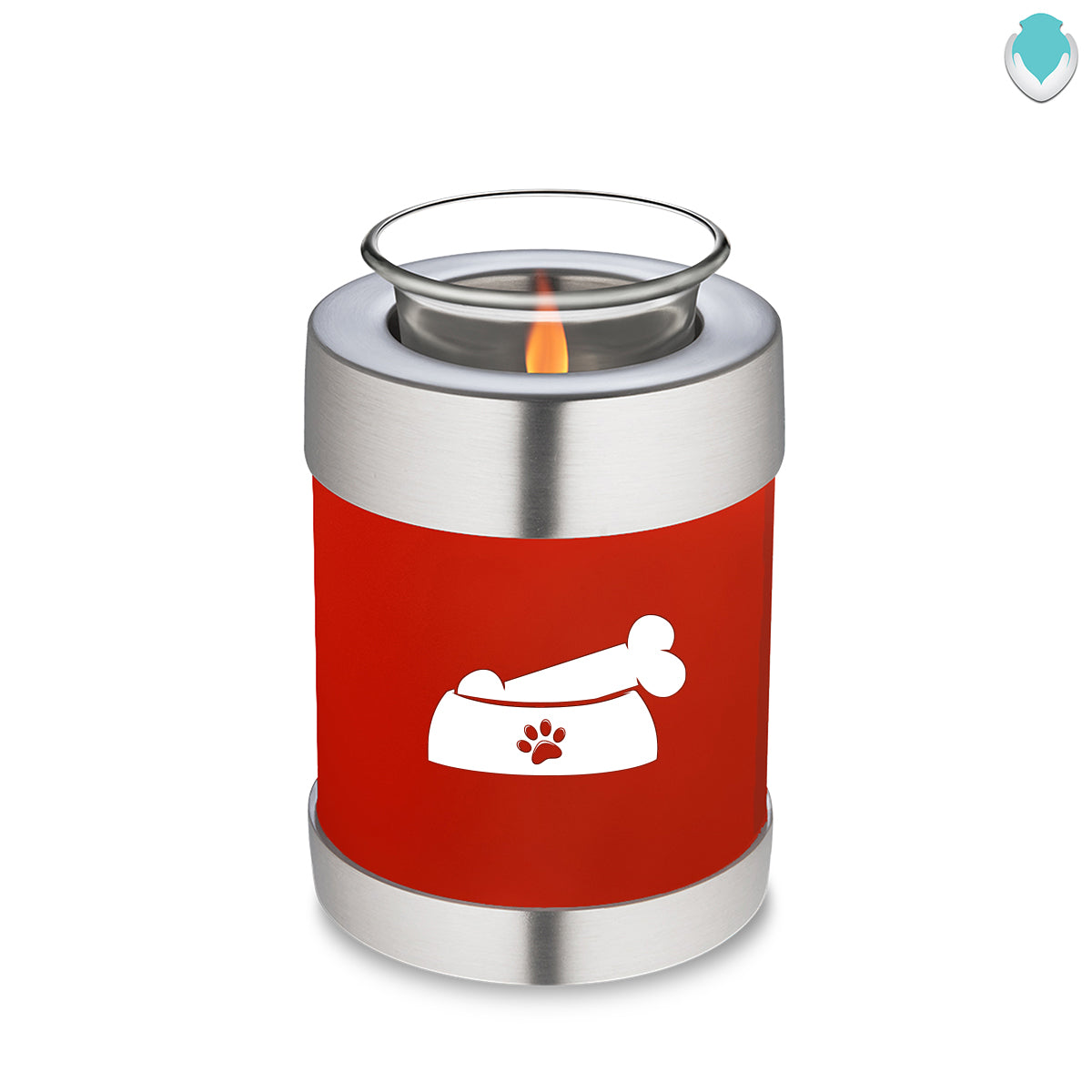 Candle Holder Embrace Bright Red Pet Dog Bone Cremation Urn