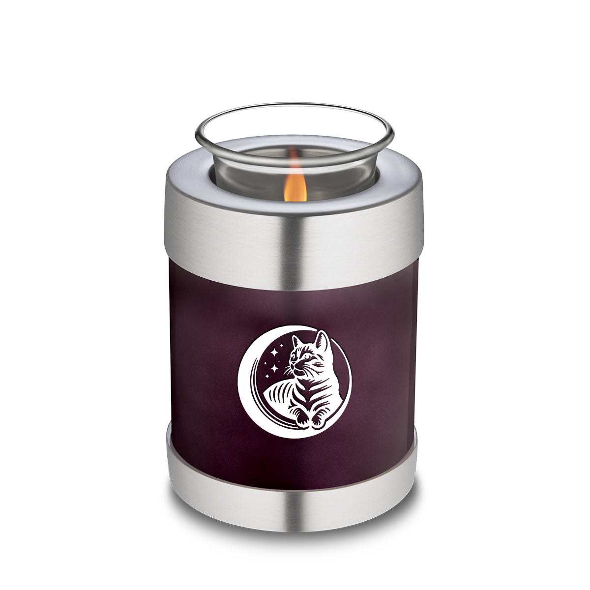 Candle Holder Embrace Cherry Purple Pet Cute Cat Cremation Urn