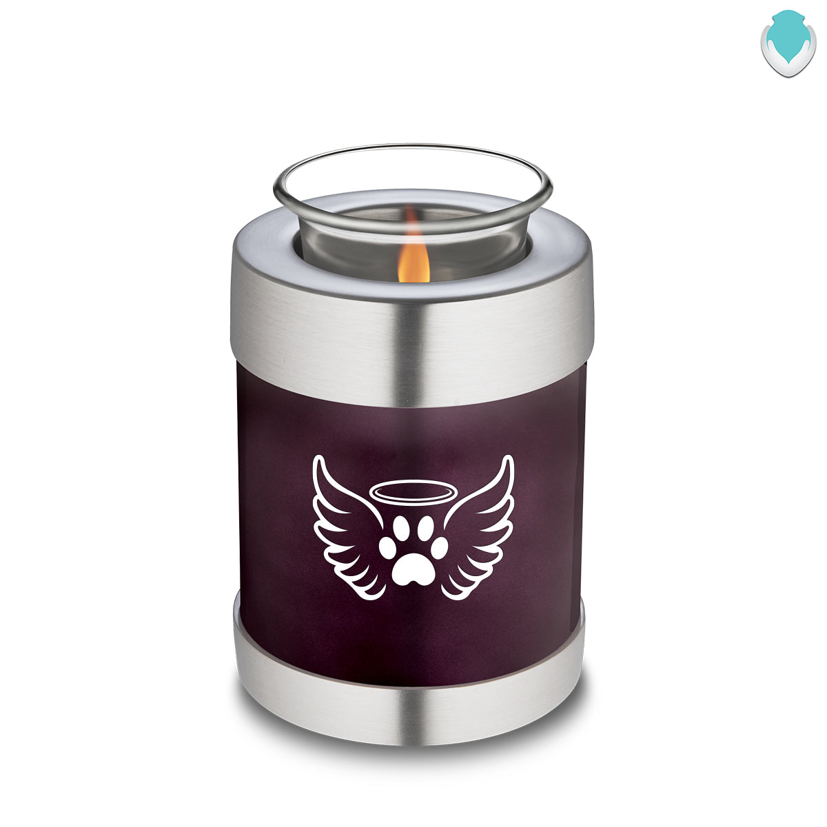 Candle Holder Embrace Cherry Purple Pet Angel Wings Cremation Urn