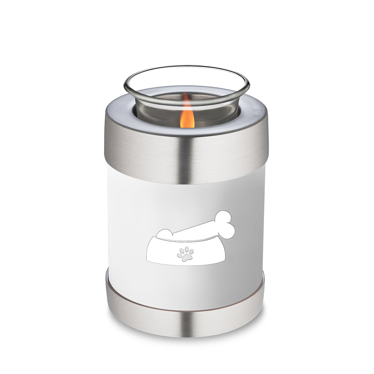Candle Holder Embrace White Pet Dog Bone Cremation Urn