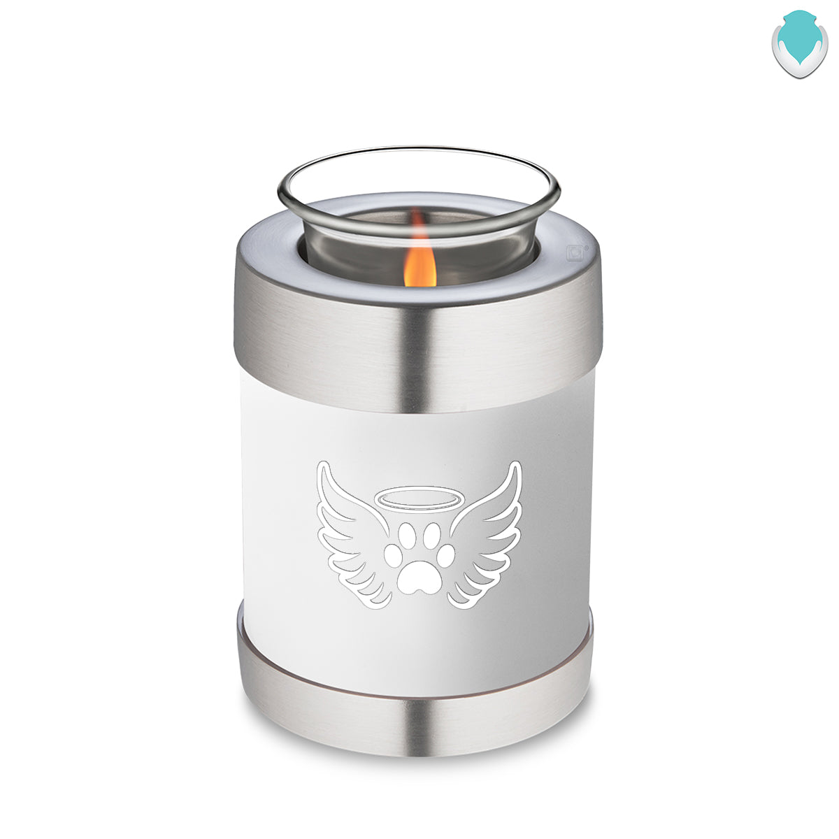 Candle Holder Embrace White Pet Angel Wings Cremation Urn