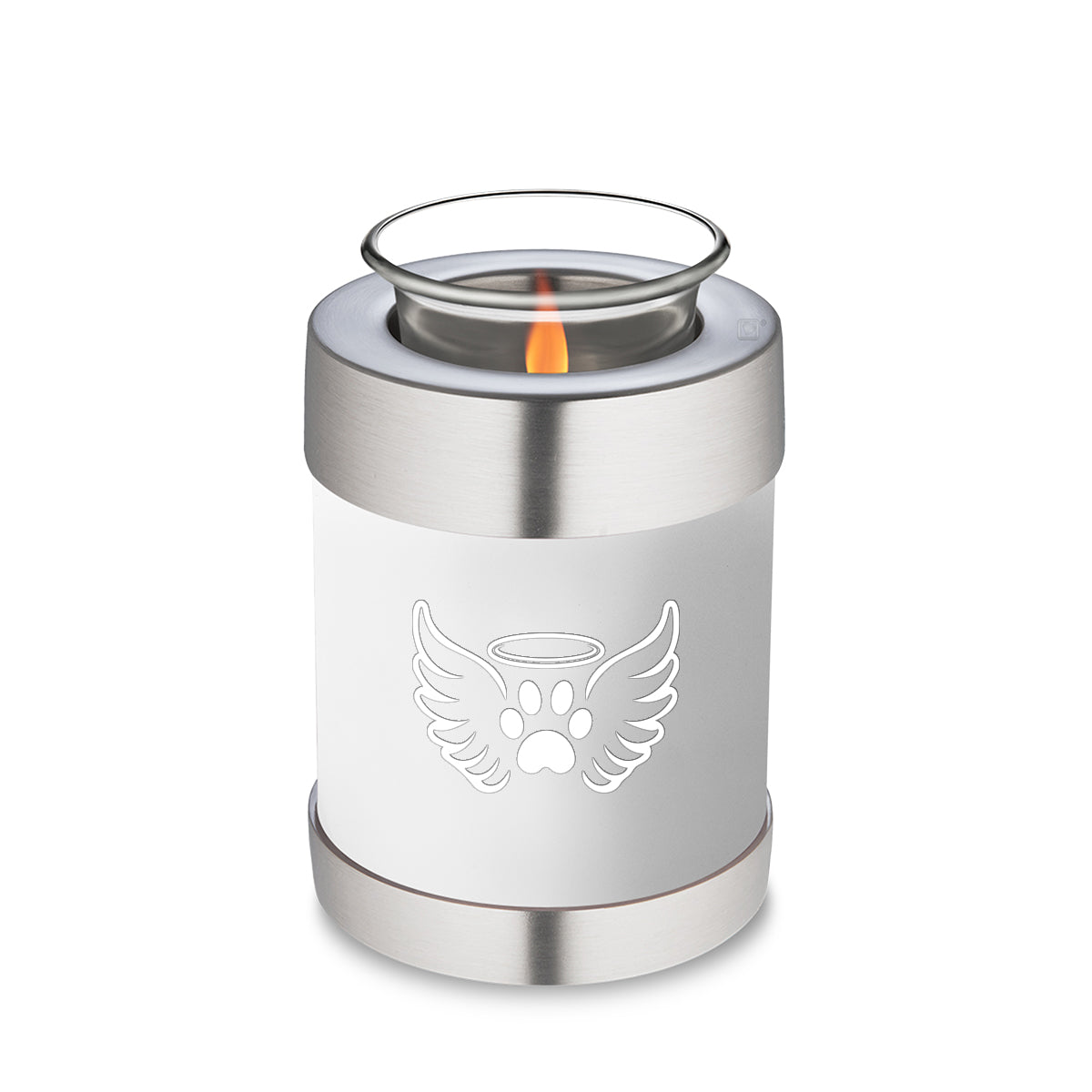 Candle Holder Embrace White Pet Angel Wings Cremation Urn