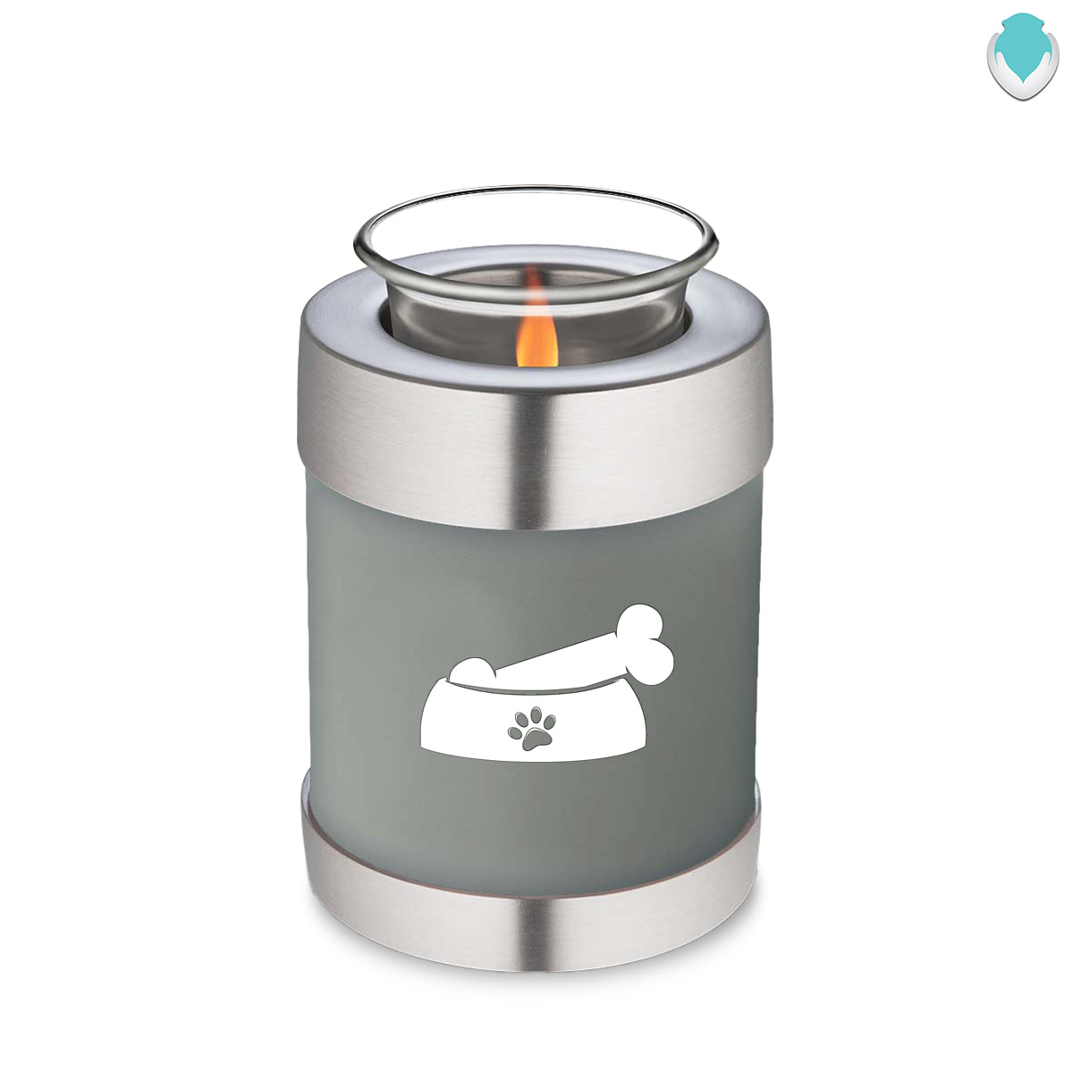 Candle Holder Embrace Slate Grey Pet Dog Bone Cremation Urn