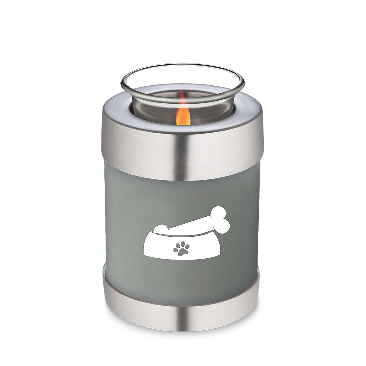 Candle Holder Embrace Slate Grey Pet Dog Bone Cremation Urn