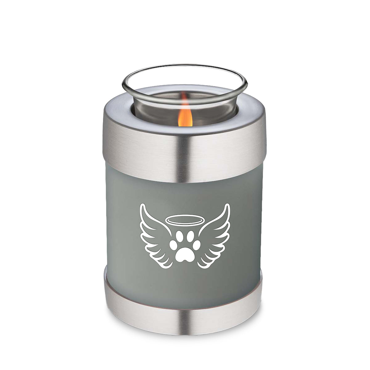 Candle Holder Embrace Slate Grey Pet Angel Wings Cremation Urn