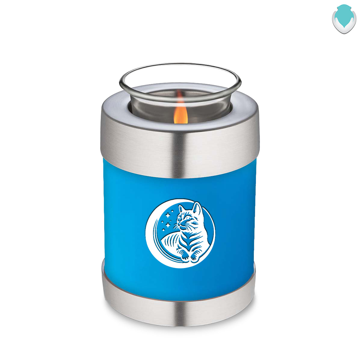 Candle Holder Embrace Racing Blue Pet Cute Cat Cremation Urn