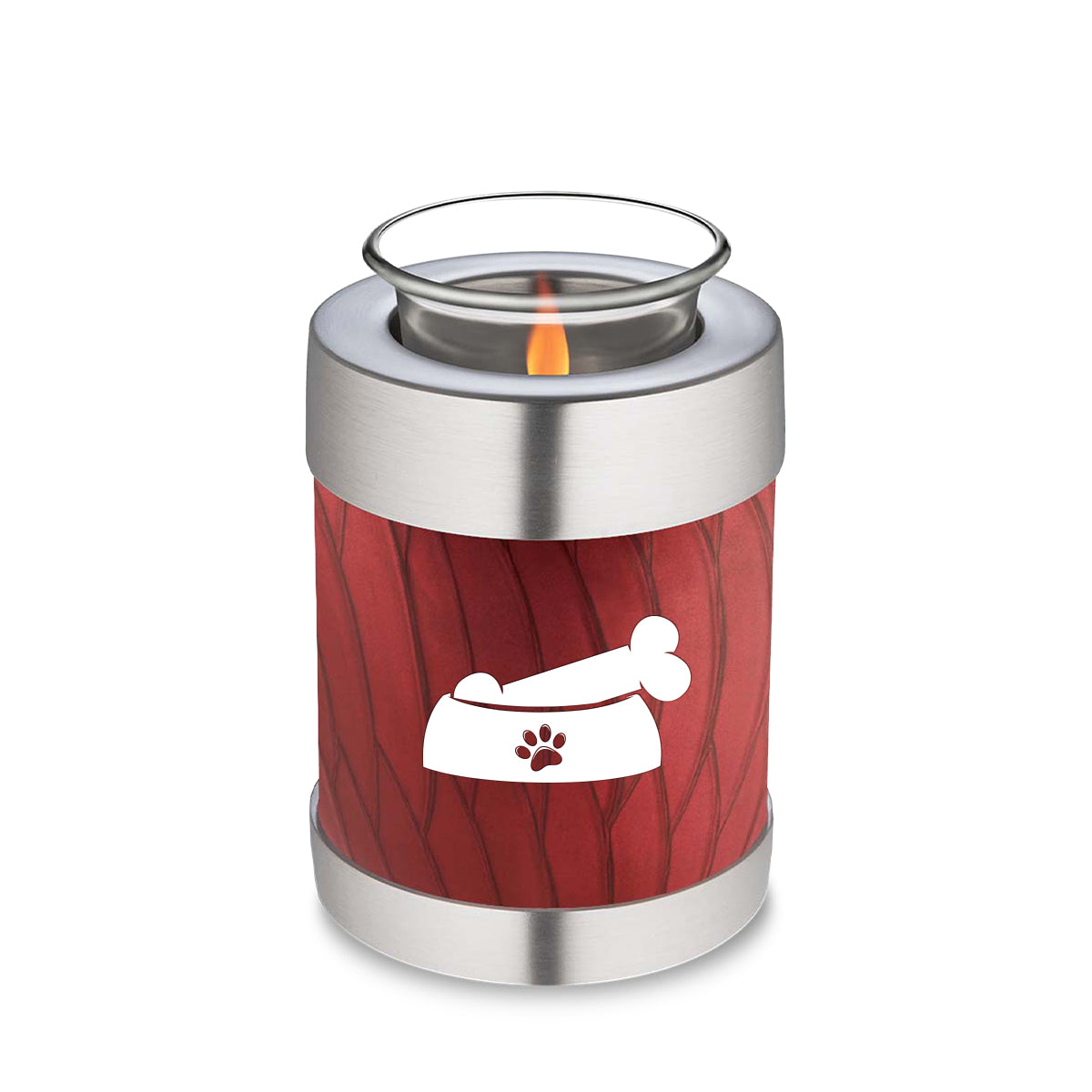 Candle Holder Embrace Pearl Candy Red Pet Dog Bone Cremation Urn