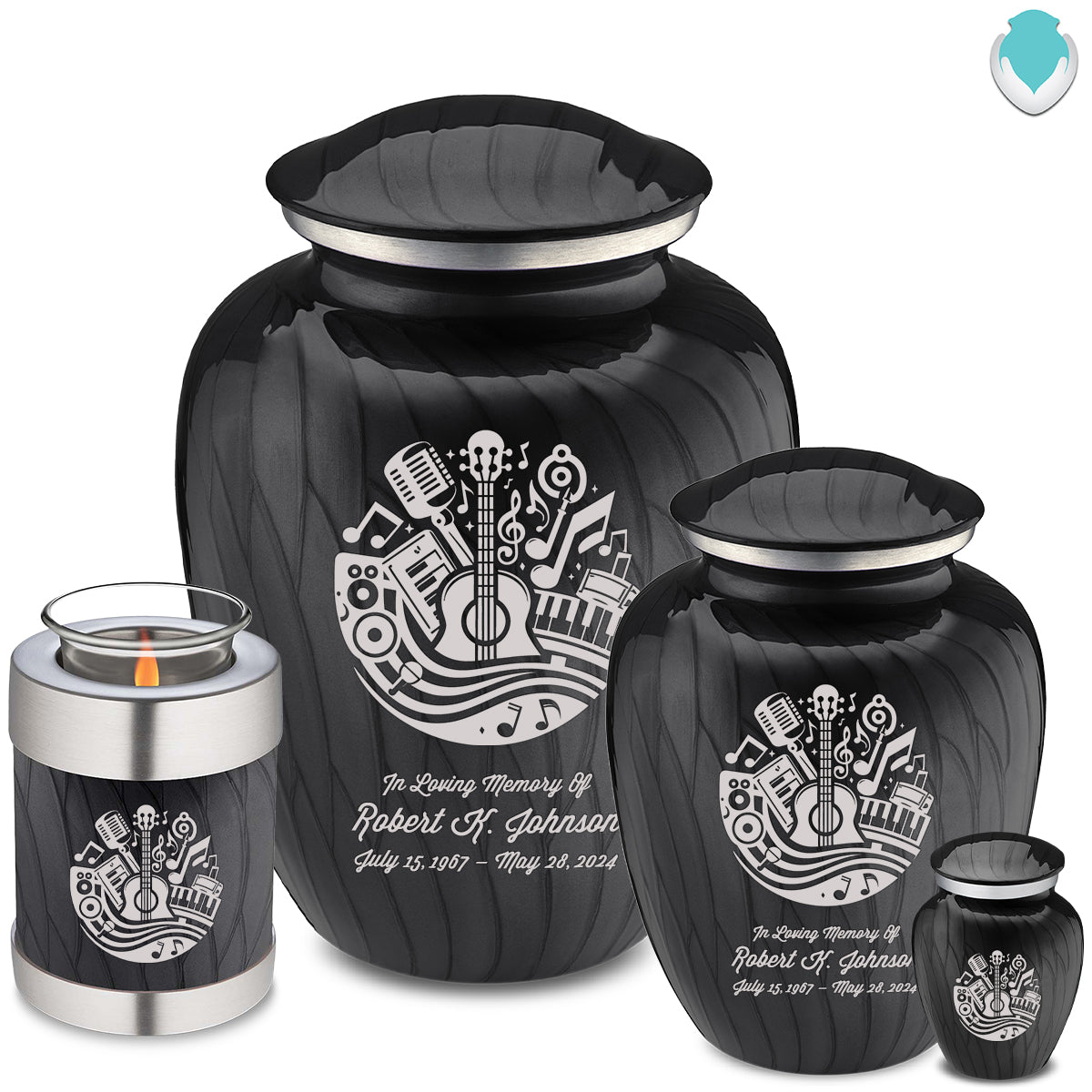 Adult Embrace Pearl Black Music Cremation Urn