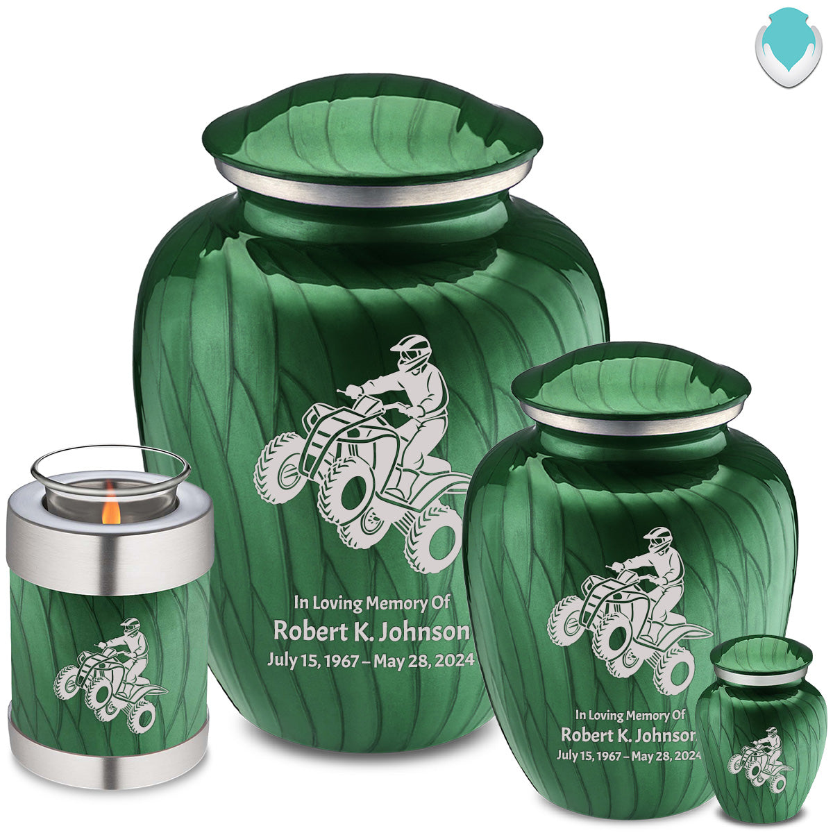 Adult Embrace Pearl Green ATV Cremation Urn