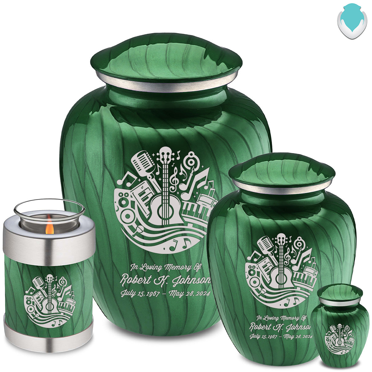 Adult Embrace Pearl Green Music Cremation Urn