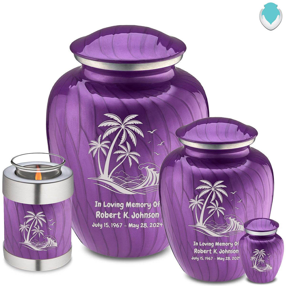 Medium Embrace Pearl Purple Palm Beach Cremation Urn