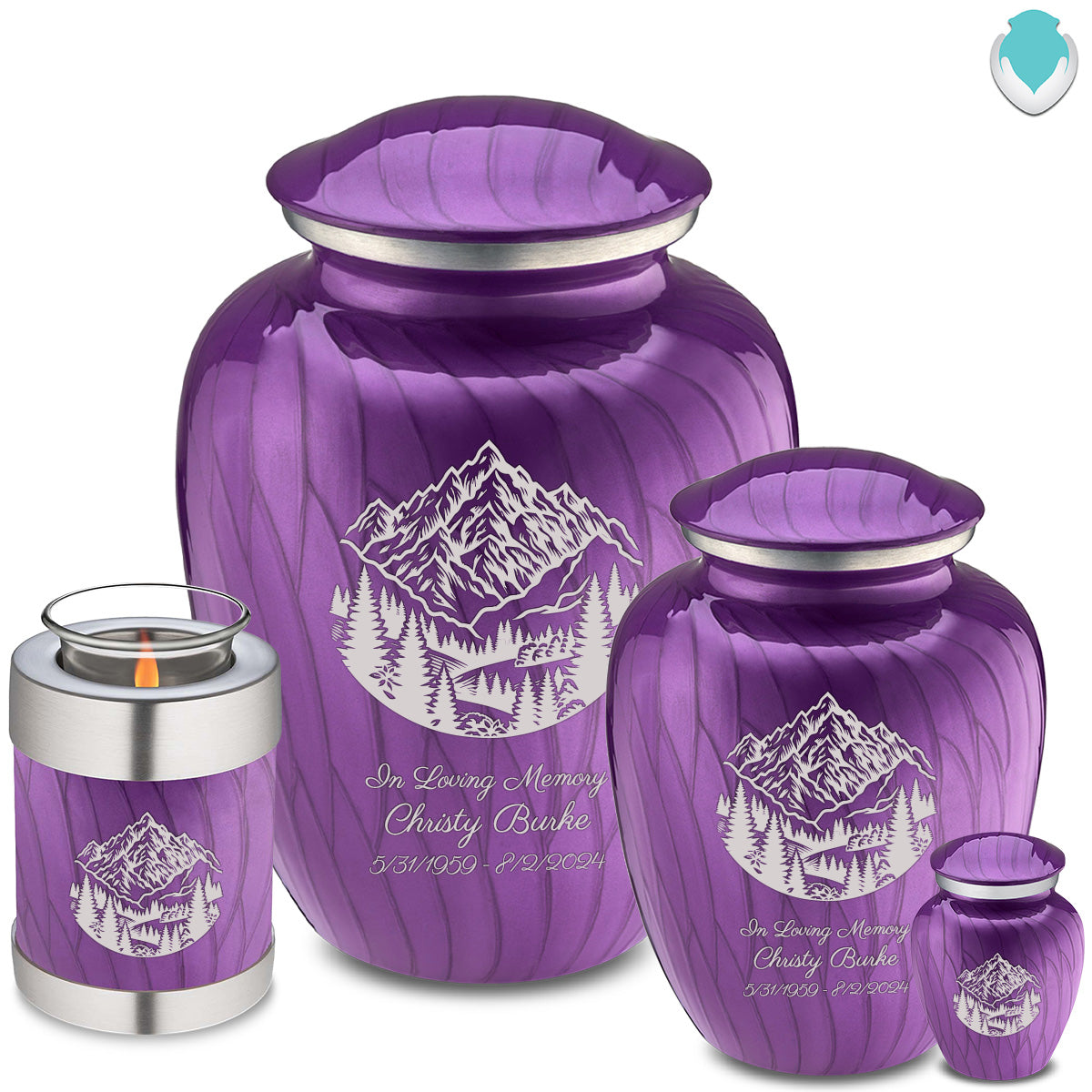 Adult Embrace Pearl Purple Rocky Mountains Cremation Urn