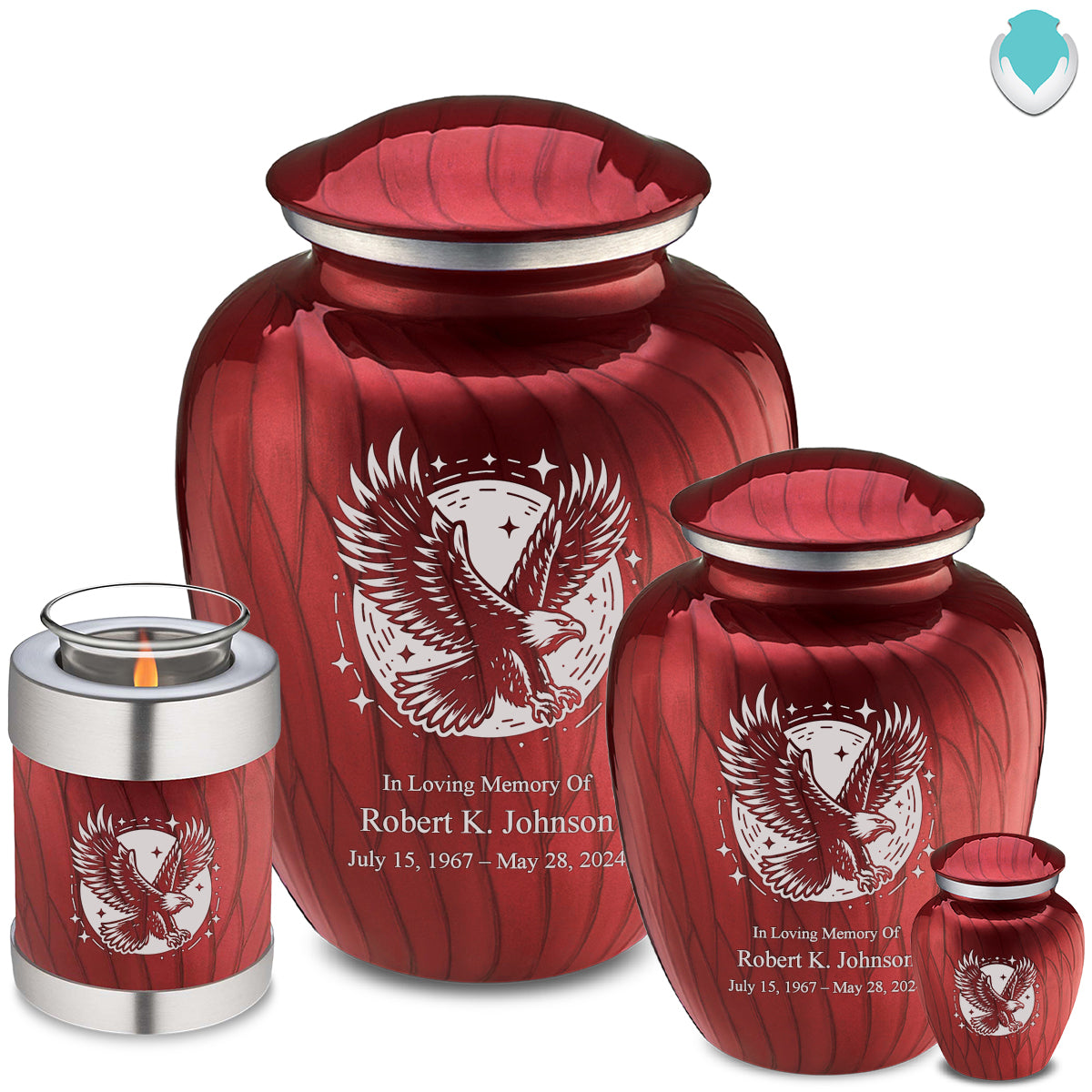 Adult Embrace Pearl Candy Red Flying Eagle Cremation Urn