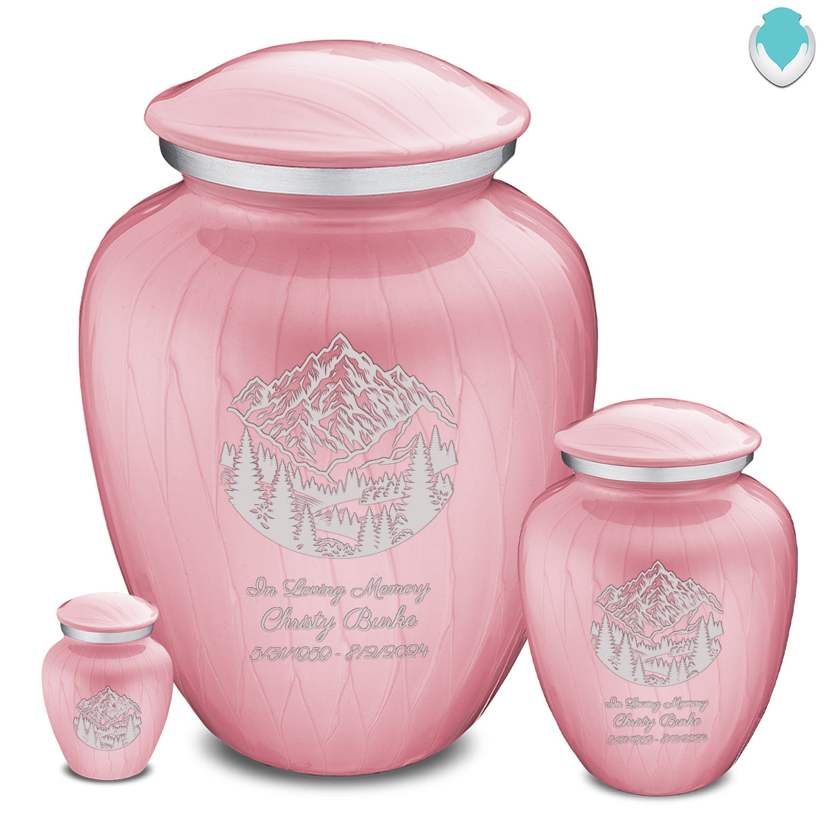 Adult Embrace Pearl Pink Rocky Mountains Cremation Urn