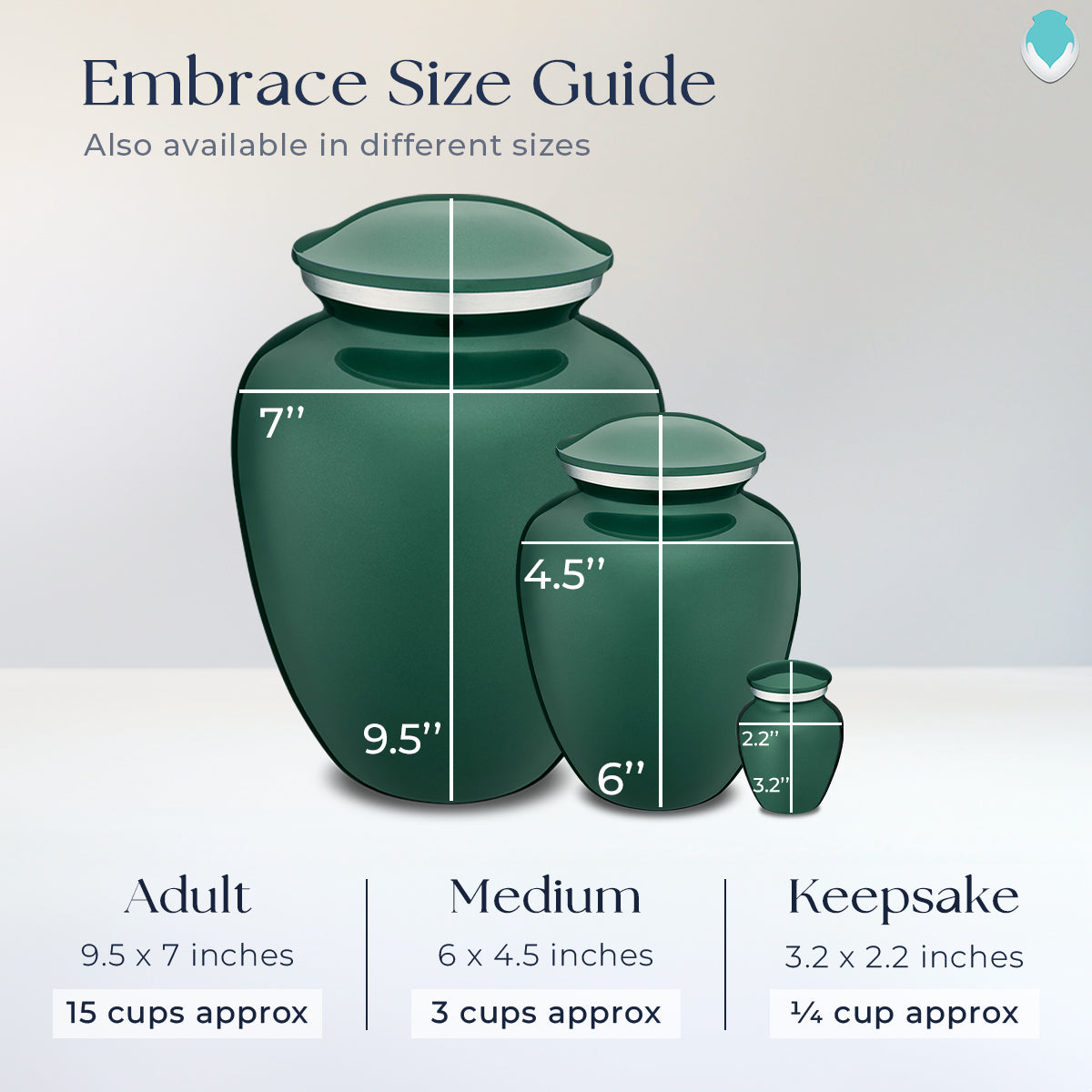 Adult Embrace Green Portrait Cremation Urn