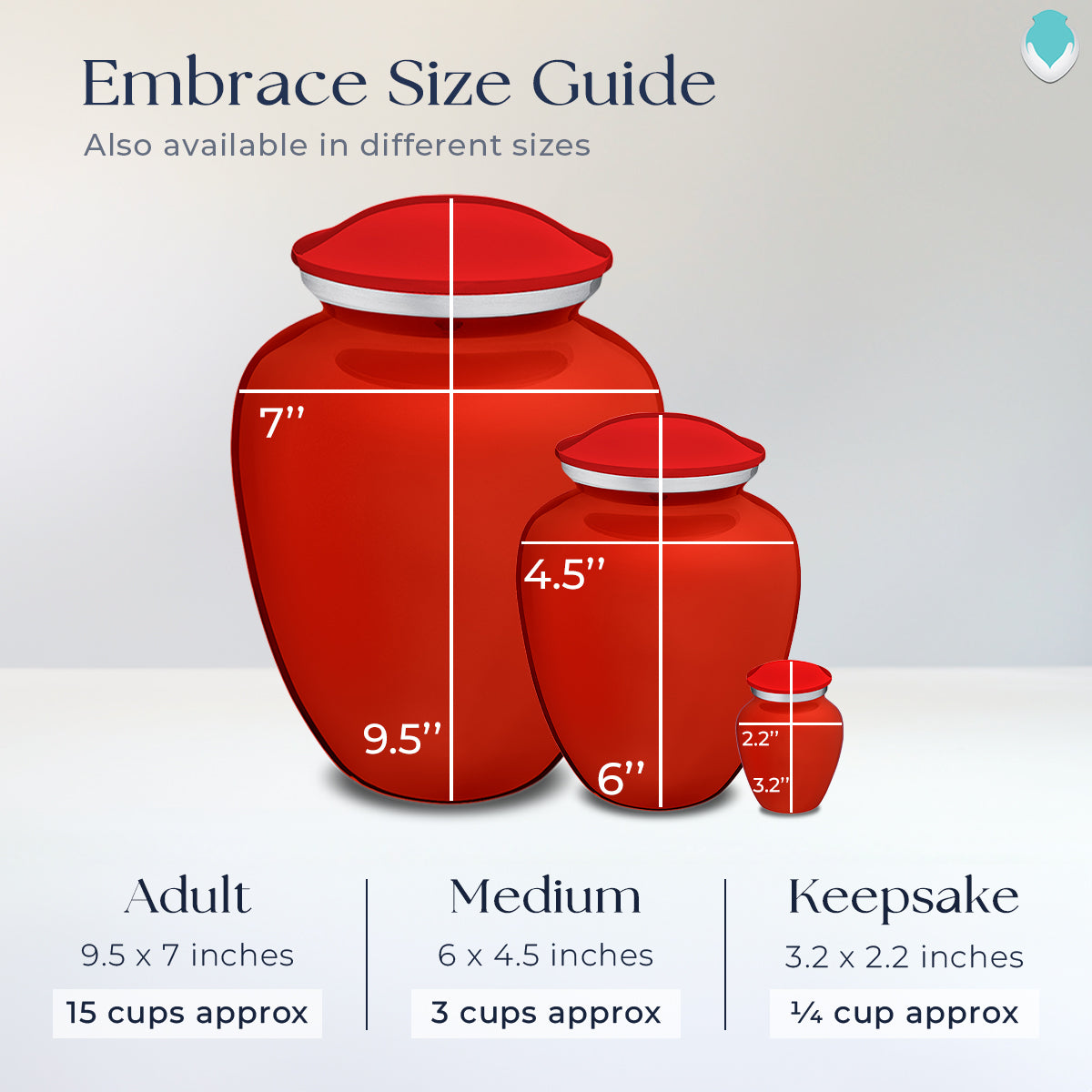 Adult Embrace Bright Red Portrait Cremation Urn
