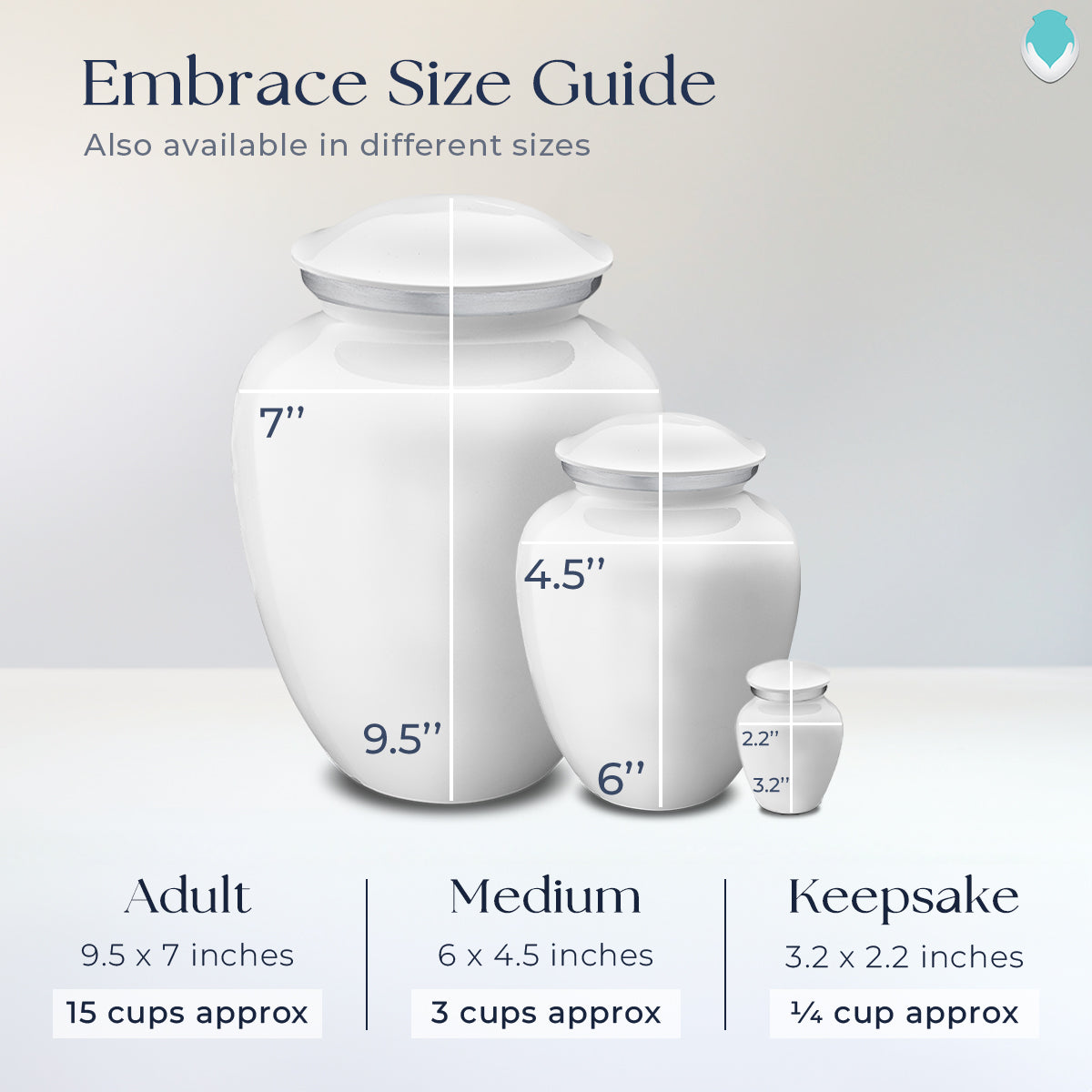 Adult Embrace White Portrait Cremation Urn