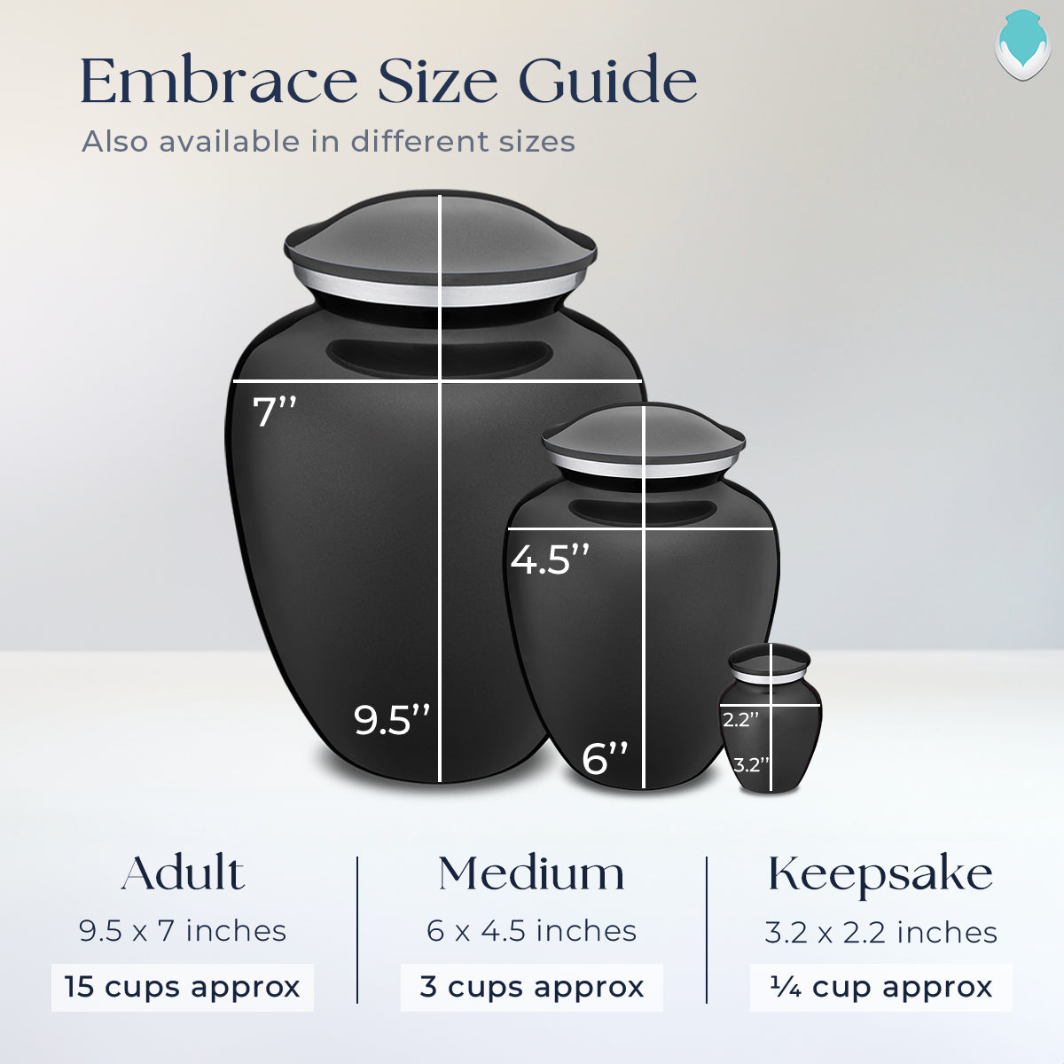 Keepsake Embrace Charcoal Portrait Cremation Urn