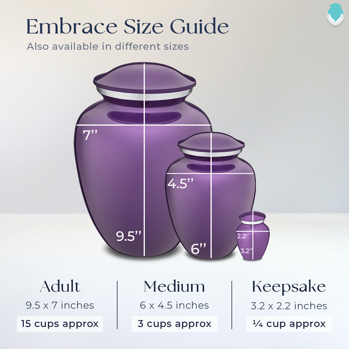 Keepsake Embrace Purple Portrait Cremation Urn