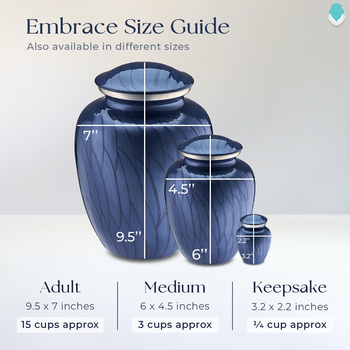 Keepsake Embrace Pearl Cobalt Blue Portrait Cremation Urn