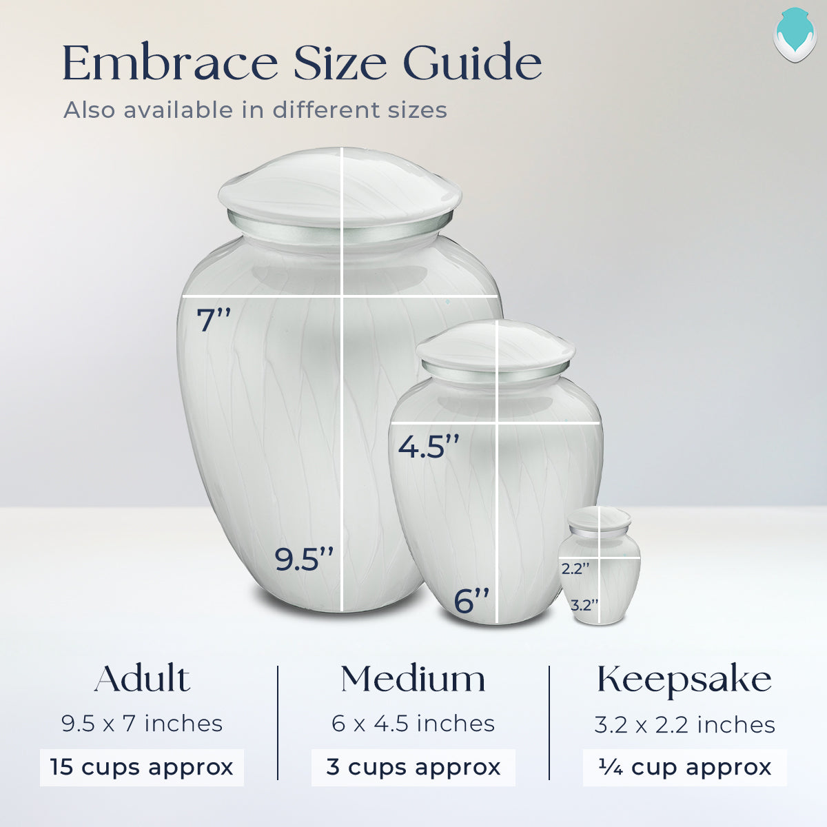 Keepsake Embrace Pearl White Portrait Cremation Urn