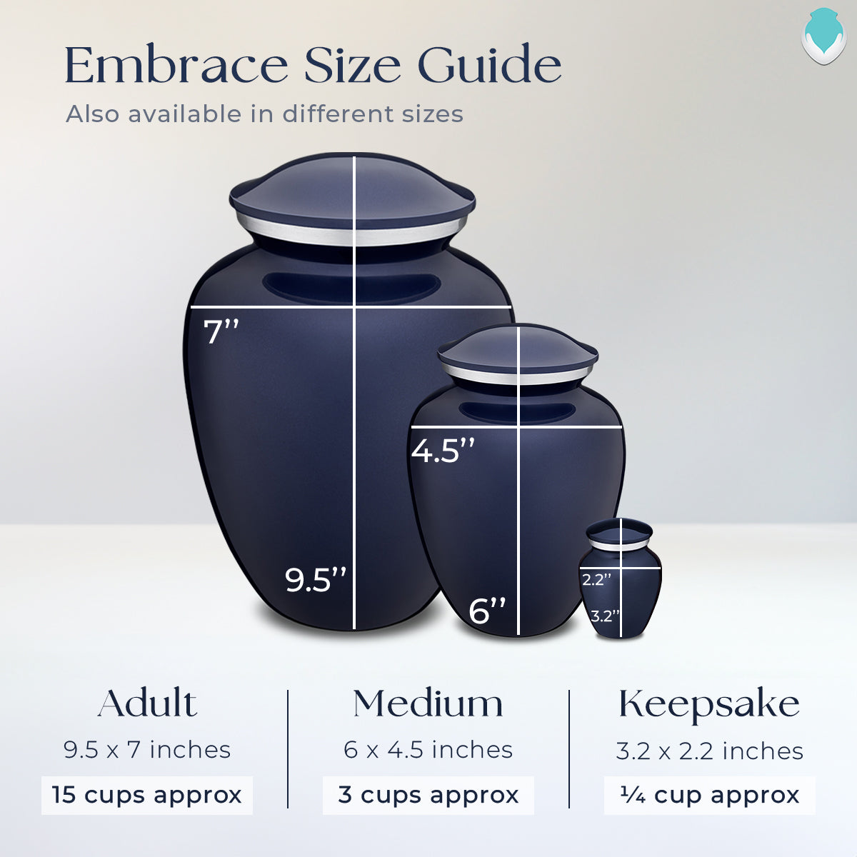 Medium Embrace Cobalt Blue Portrait Cremation Urn