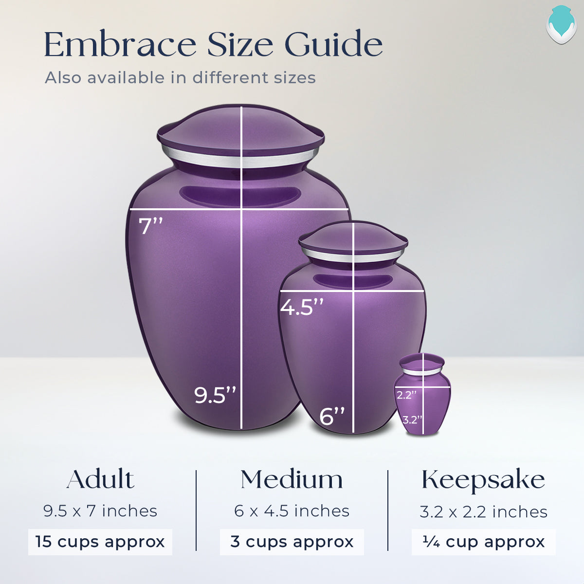 Medium Embrace Purple Portrait Cremation Urn