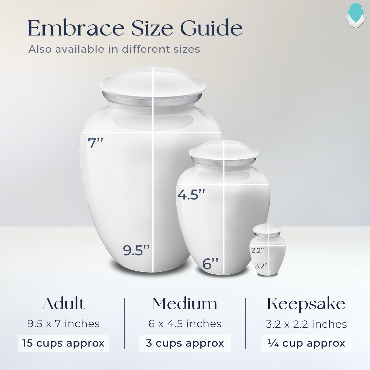 Medium Embrace White Portrait Cremation Urn
