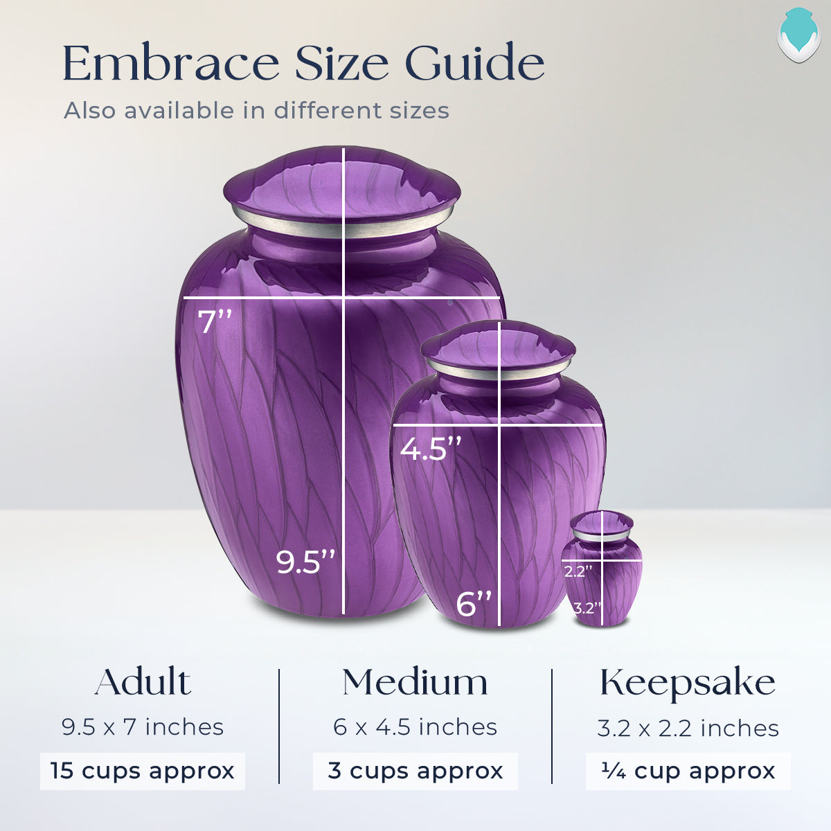 Medium Embrace Pearl Purple Portrait Cremation Urn