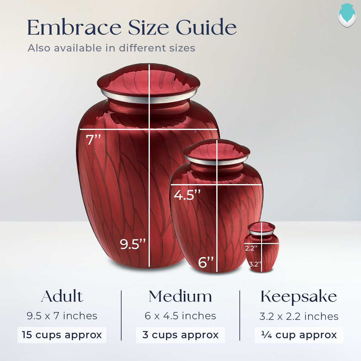 Medium Embrace Pearl Candy Red Portrait Cremation Urn