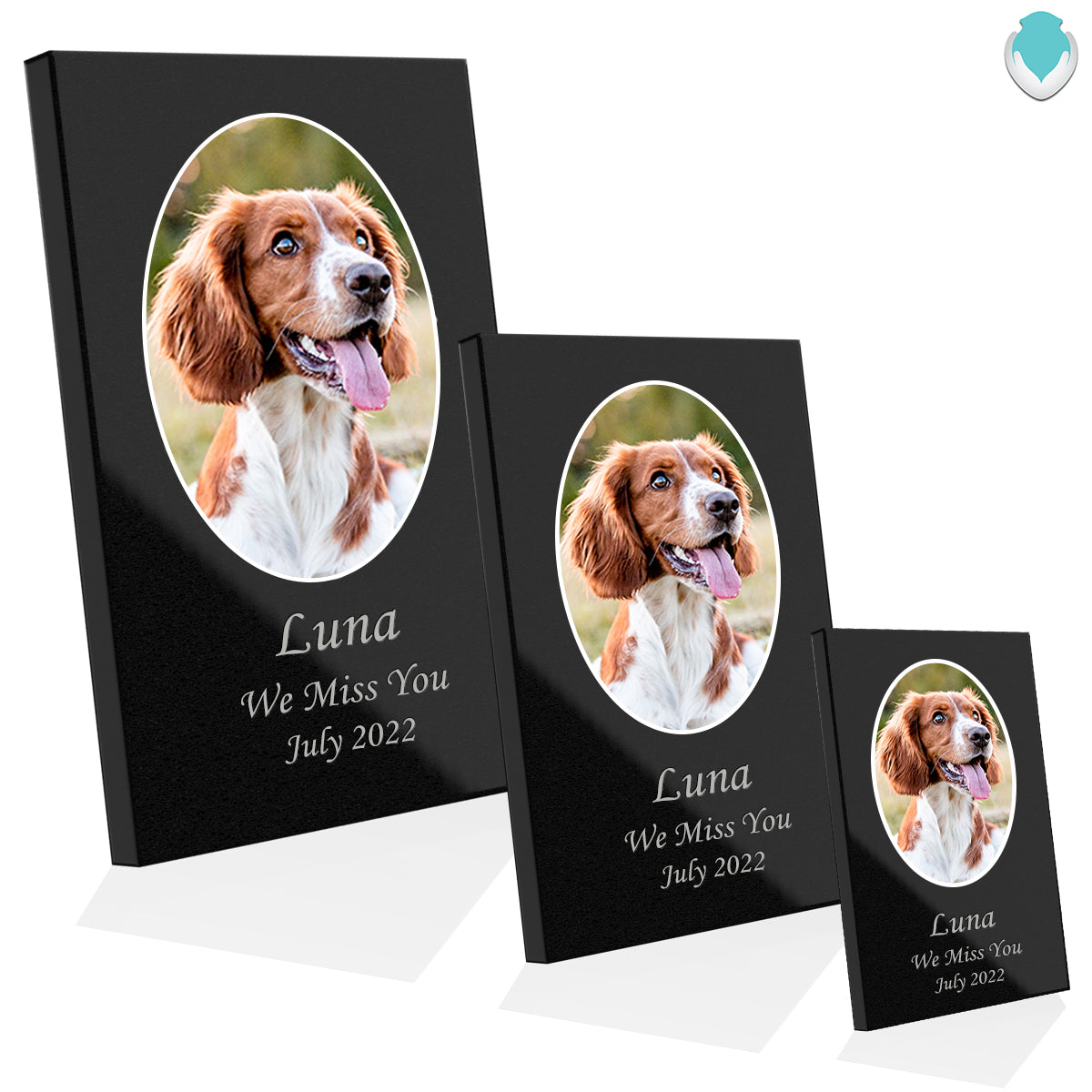 Custom Printed Pet Portrait Granite Plaque - Vertical
