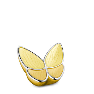 Wings of Hopeª️ Keepsake Urn Pearl Yellow & Polished Silver