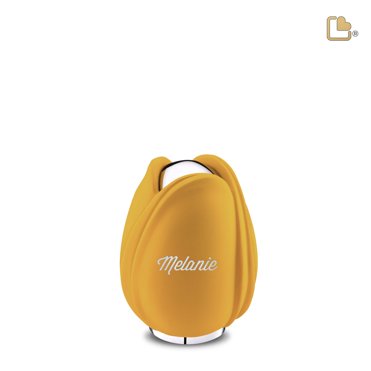 Tulip Keepsake Urn Yellow & Polished Silver