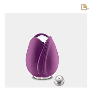 Tulipª Keepsake Urn Purple & Polished Silver