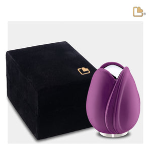 Tulip™ Keepsake Urn Purple & Polished Silver