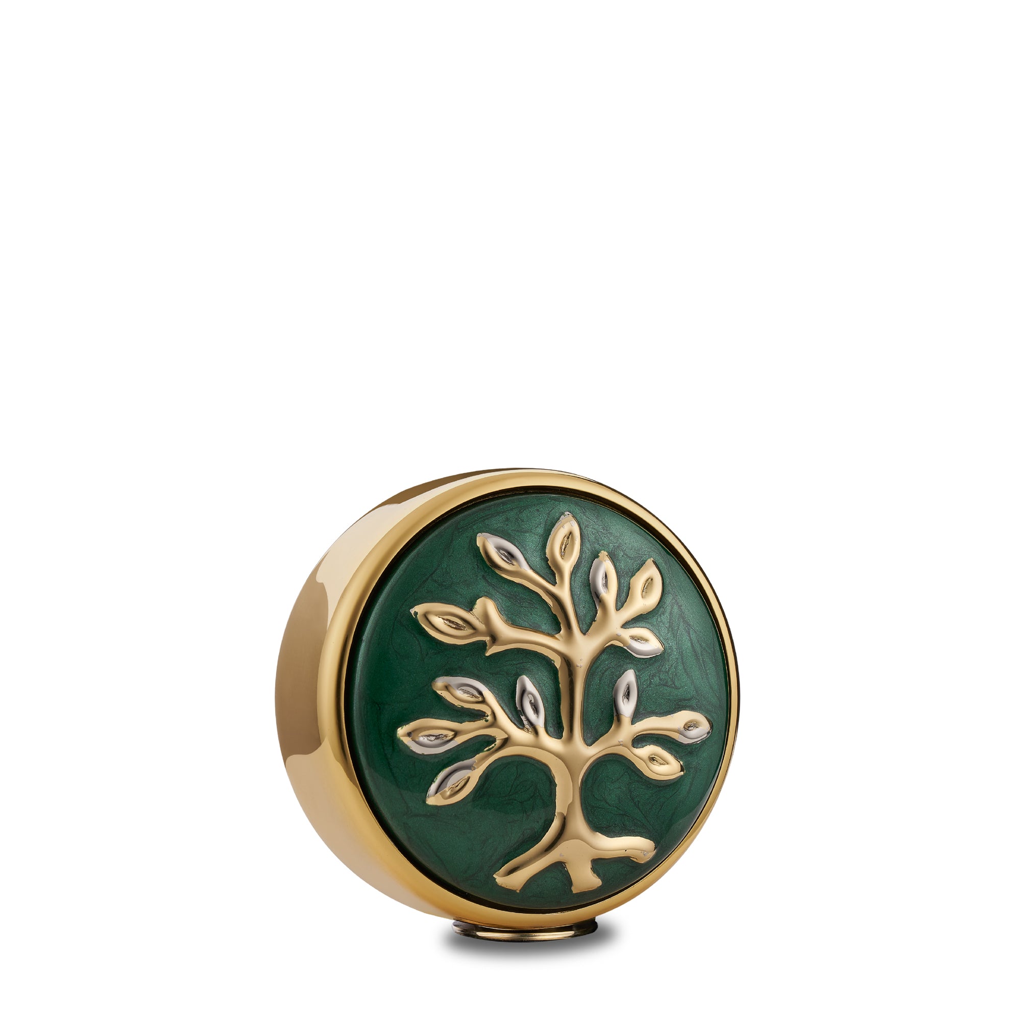 Tree of Love Keepsake Urn Pearl Green & Polished Gold