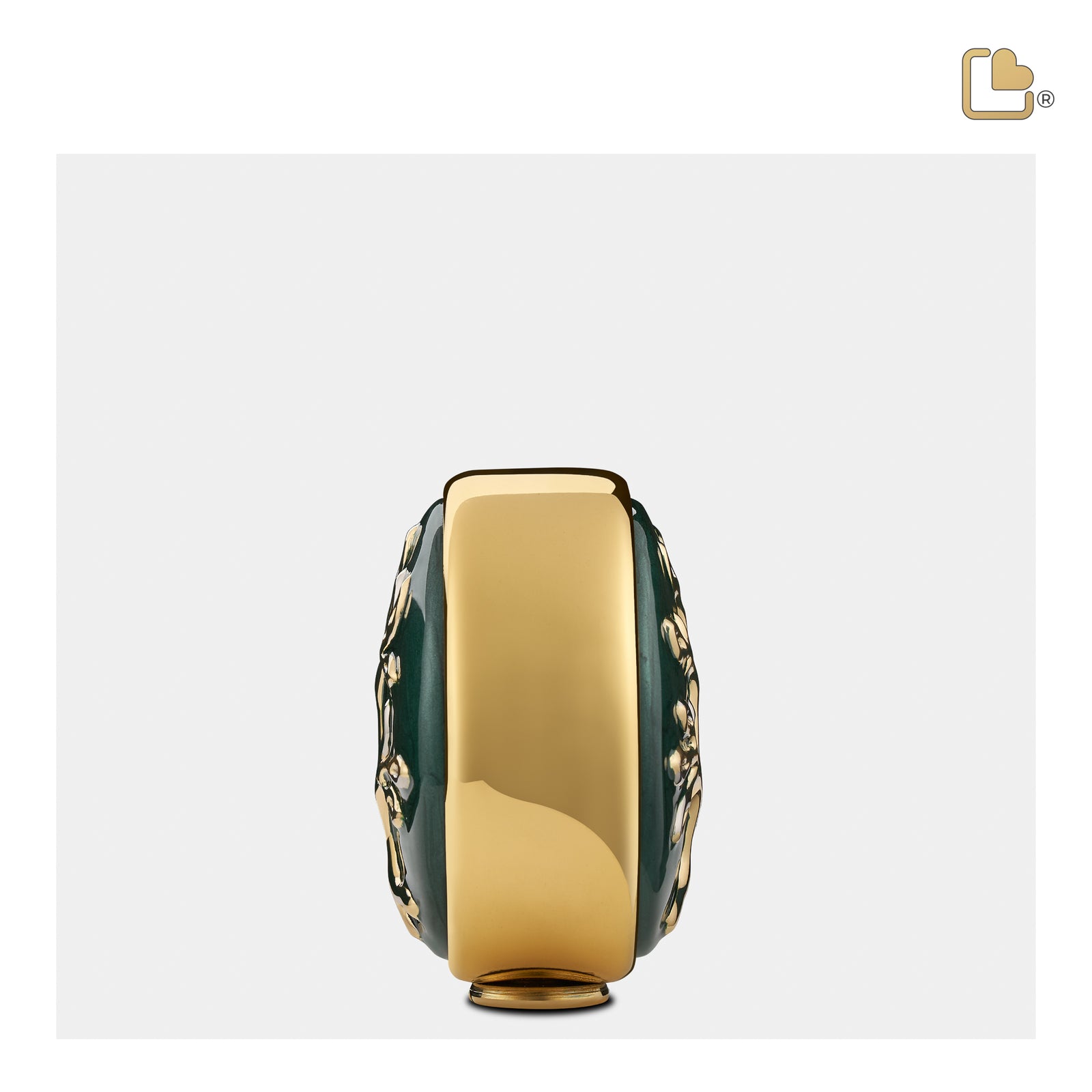 Tree of Love Keepsake Urn Pearl Green & Polished Gold