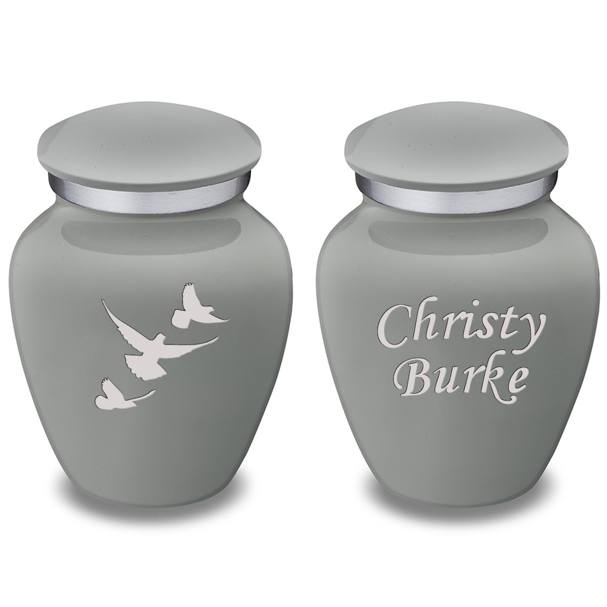 Keepsake Embrace Slate Grey Doves Cremation Urn
