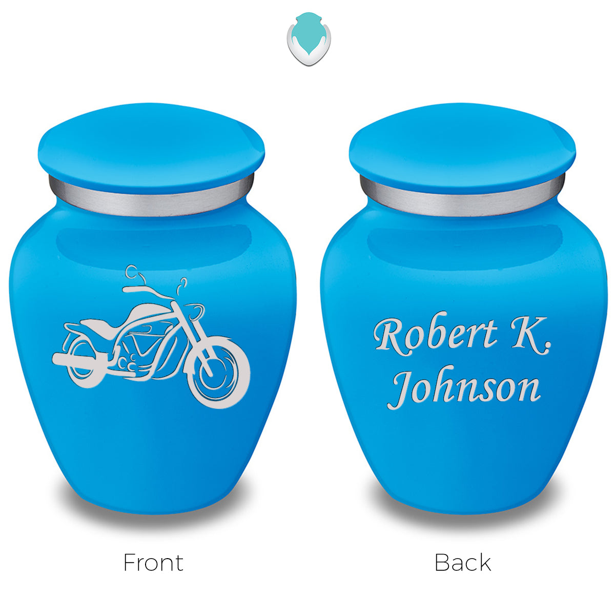 Keepsake Embrace Racing Blue Motorcycle Cremation Urn